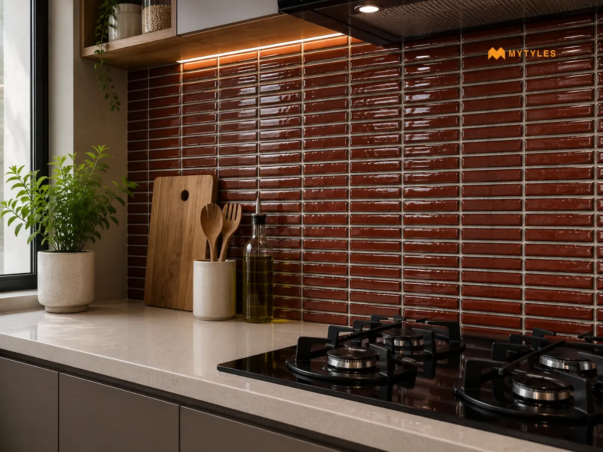 Ceramic Brown Kit Kat Mosaic Wall Tile